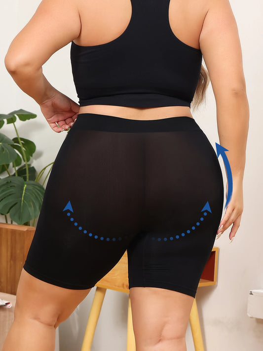 Plus Size High Waist Safety Shorts - Tummy Control & Butt Lifter Shapewear